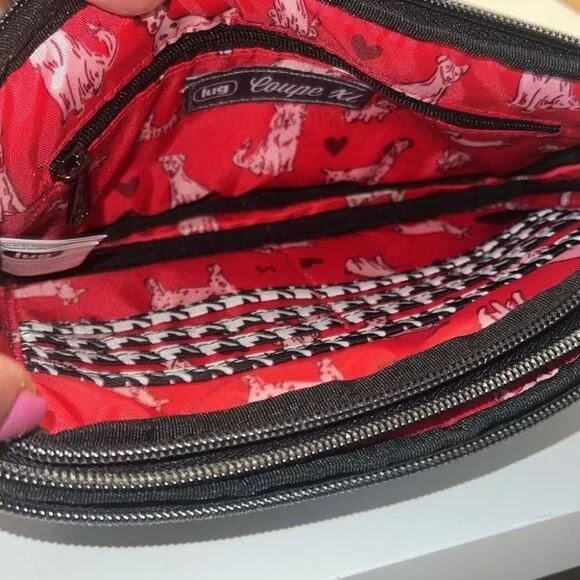 Lug Black and White RFID Convertible Coupe XL Crossbody Belt Bag - Picture 11 of 14